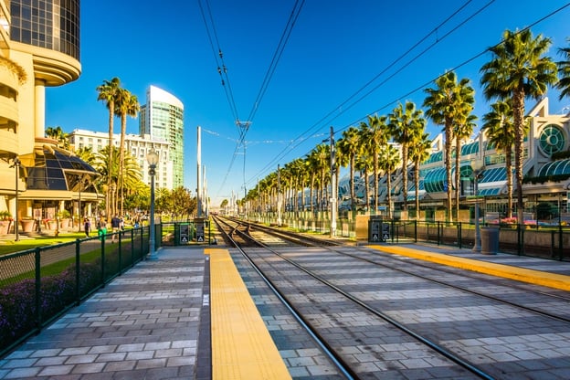Railroad tracks near the Convention Center, in San Diego, California..jpeg